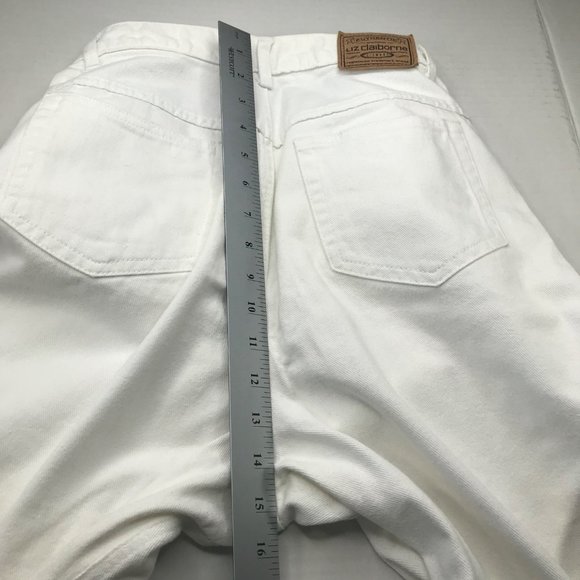 Liz Claiborne Lizwear Women's 6 Petite Regular White Jean Preowned - Picture 11 of 12